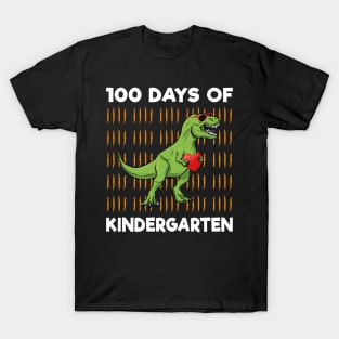 Trex Dinosaur 100th Day School Kids 100 Days of Kindergarten T-Shirt